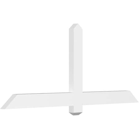 Ekena Millwork Eugene Architectural Grade PVC Gable Bracket, 60"W x 25"H x 2"D x 4"F, 10/12 Pitch GBP060X25X0204EUG00